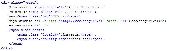 Voorbeeld microformats